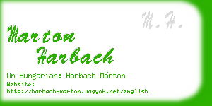 marton harbach business card